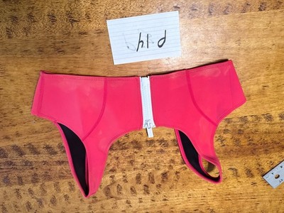 Hoaka Swimwear Neoprene i Swimsuit Zip Top RED  Womens Large L P14
