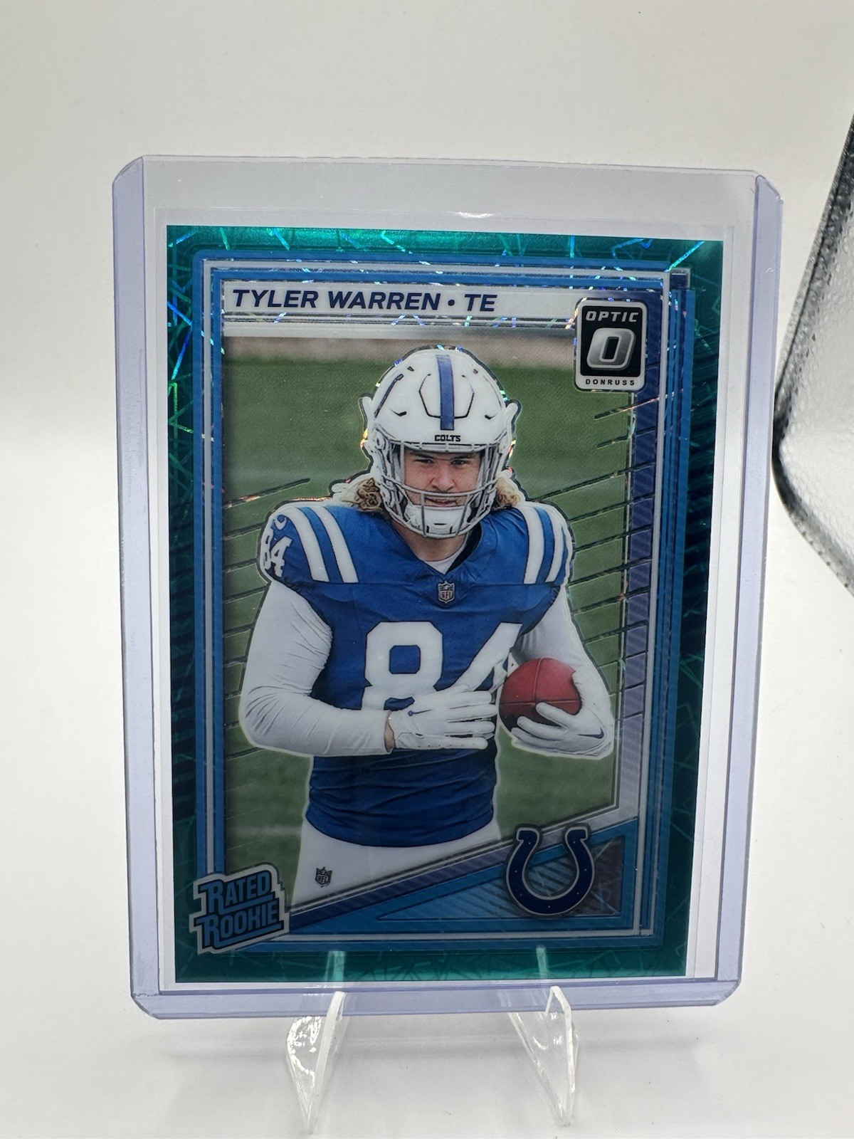 2025 Panini Donruss Optic Tyler Warren #234 Colts Teal Velocity Prizm