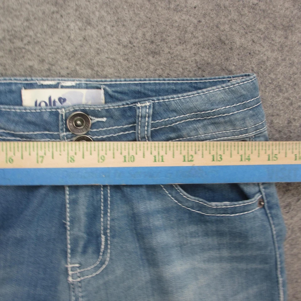 Женские джинсы Jolt 1/2 легкие вареные синие с низкой талией эластичные джинсовые с 5 карманами - Изображение 3 из 4