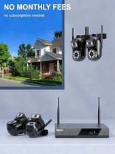 Wireless Camera System CCTV Security PTZ Outdoor 2-Way Audio WiFi 16CH NVR +1TB