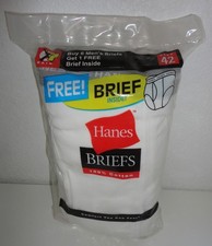 2001 Hanes Size 42 Briefs Tighty Whities 7-Pack New Old Stock