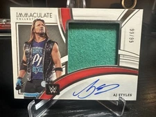 AJ STYLES 2022 WWE PANINI IMMACULATE COLLECTION PATCH AUTO 99/99 BOOKEND