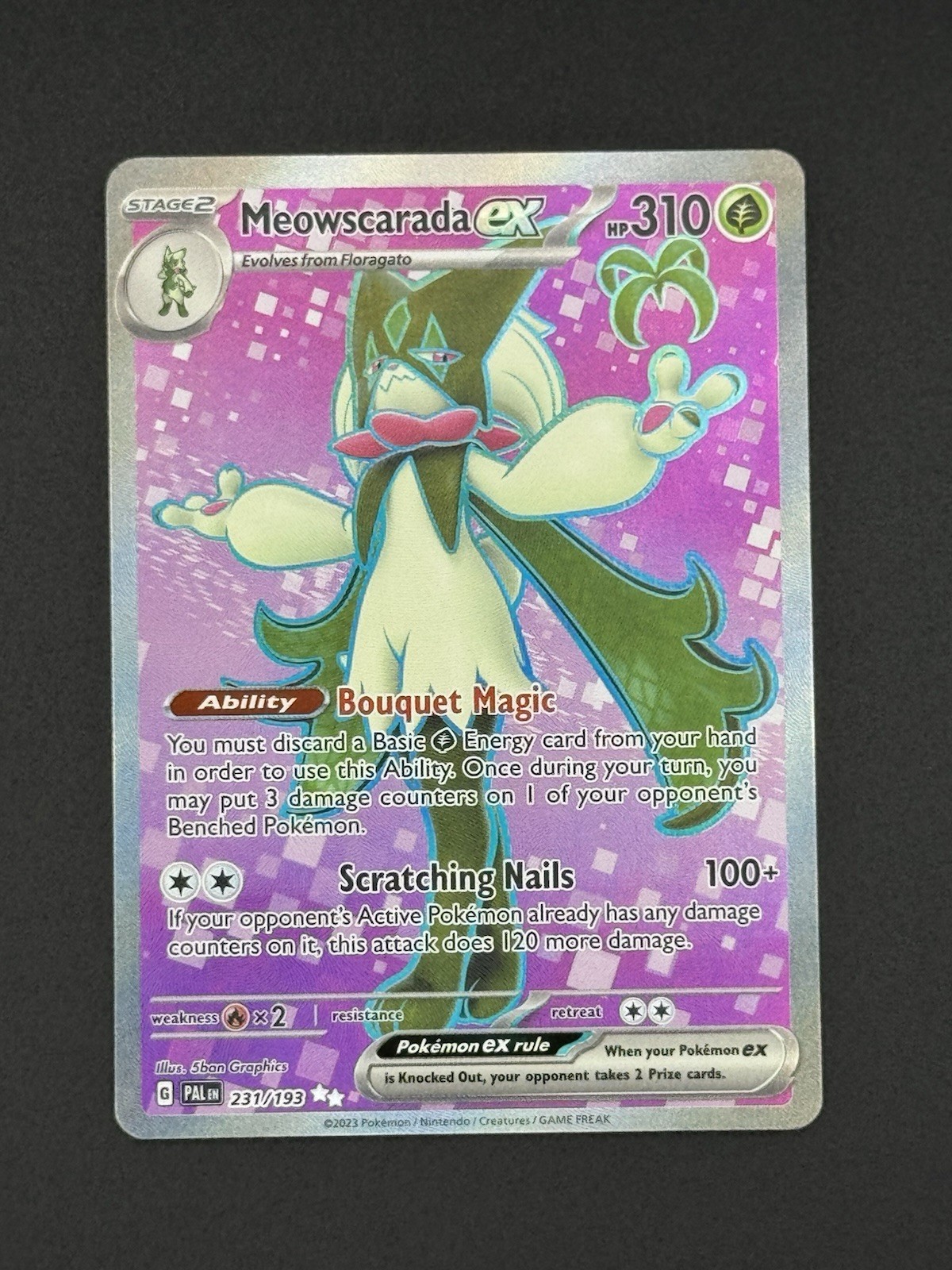 Meowscarada ex 231/193 Pokemon TCG SV Paldea Evolved Ultra Rare - NM