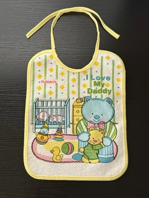NEU! Vintage 1980er Playskool "I Love My Daddy" Baby Lätzchen mit Kunststoffrücken  - Bild 1 von 4