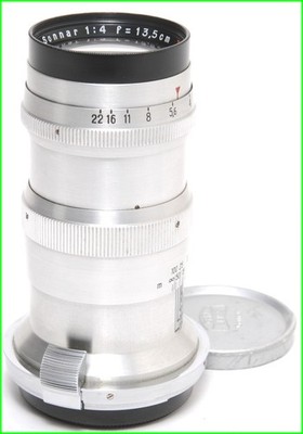 Zeiss Jena for Contax Sonnar 4/135mm red T lens chrome