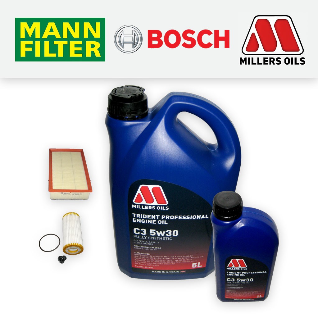 SERVICE KIT for AUDI A3 8V 1.8 2.0 TFSI OIL AIR FILTERS +C3 5w30 OIL (2012-2020)