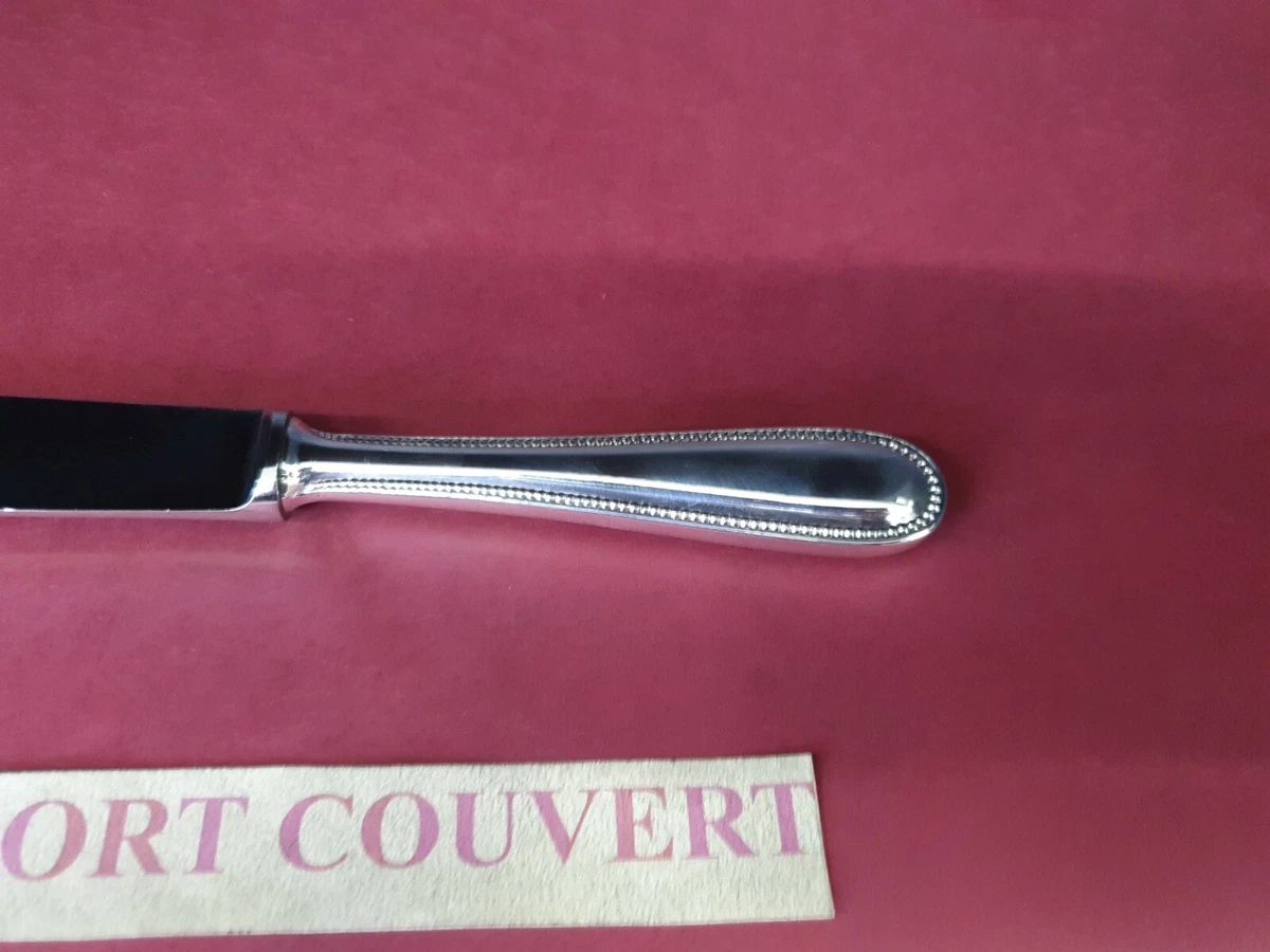 COUTEAU TABLE MODÈLE PERLES 25.5CM DEETJEN BEL ETAT MÉTAL ARGENTÉ ;