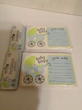Invitations "Baby Boy" Shower 20 Invitations White Blue Green Envelopes Include