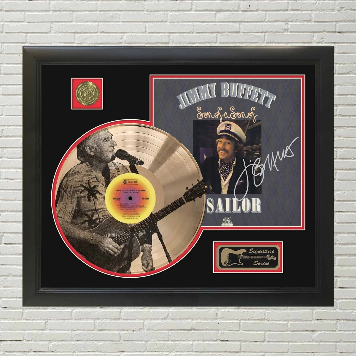 Cornice Cimelio Jimmy Buffett - Collage Foto Musicale 30,5x38,1 Cm Con Firma Facsimile Incisa Al Laser - Hall Of Fame