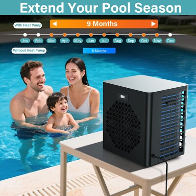 Pool Heater Pump 16,000 BTU Above Ground 110V Pool Water Heater