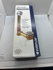 Everflow Trip Lever Bath Drain Chrome Face Plate 1 1/2'' 20 Gauge Brass Tubing 
