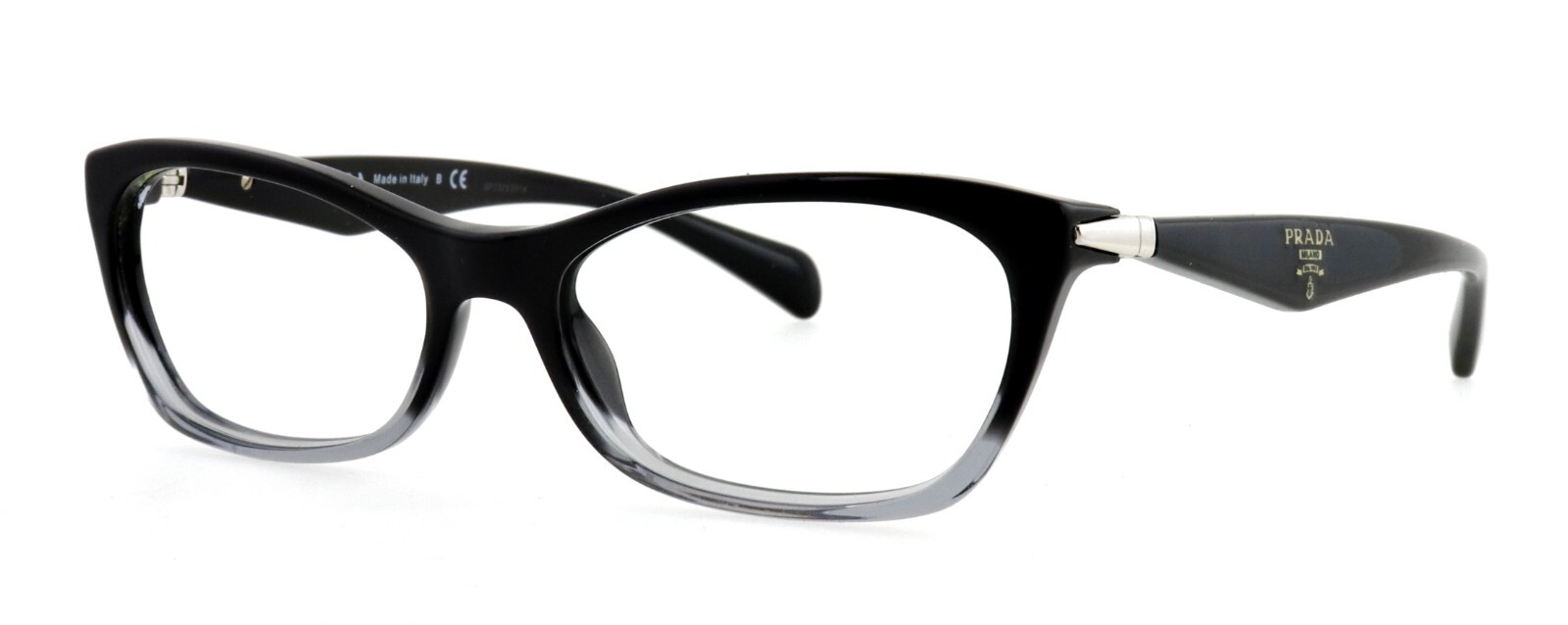 New PRADA VPR15P 53mm Black Fade Gray Eyeglass Frames Made in Italy