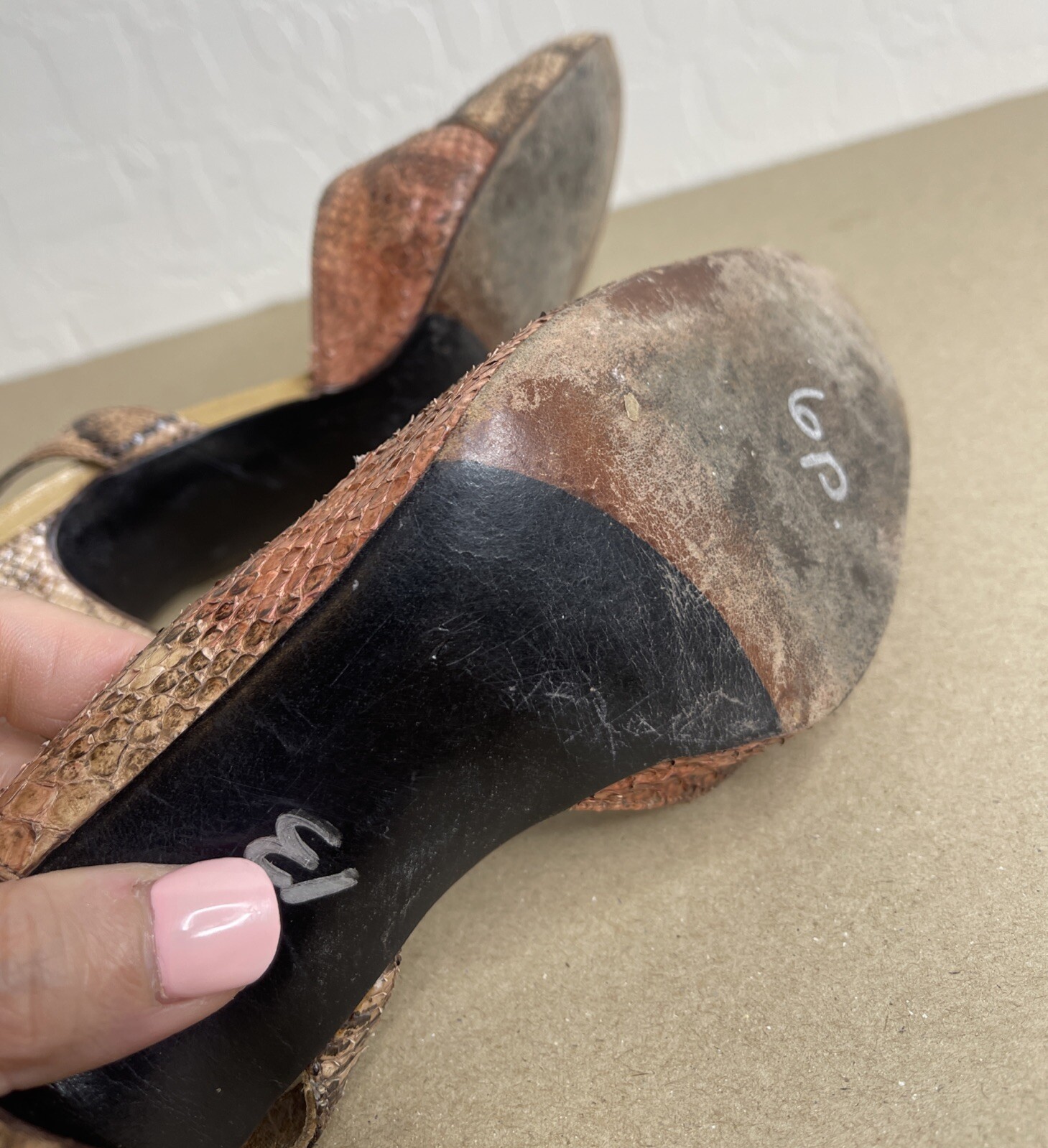 Stuart Weitzman Vintage Python Sling Backs Size  … - image 8