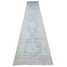 2'9" x 15'4" Riviera Blue Afghan Angora Oushak XL Runner Oriental Rug R89681