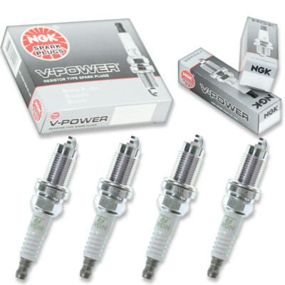 4 pcs NGK V-Power Spark Plugs for 1990-1994 Nissan D21 2.4L L4 - Engine Kit tz