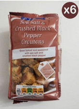 6 x Sea Salt & Crushed Black Pepper Croutons - Oven Baked Vegetarian (600g)