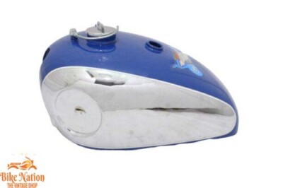 BSA GOLD STAR SCRAMBLES CATALINA 2 GALLON BLUE & CHROME TANK+CAP+TAP|Fit For