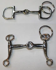 Equine Key Chain - Horse Bit - Dee Ring Snaffle or Western Tom Thumb