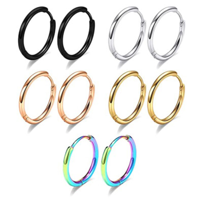 Surgical Steel Hoop Earrings 8/10/12mm Small Huggie Hoop Earrings for Women  Men