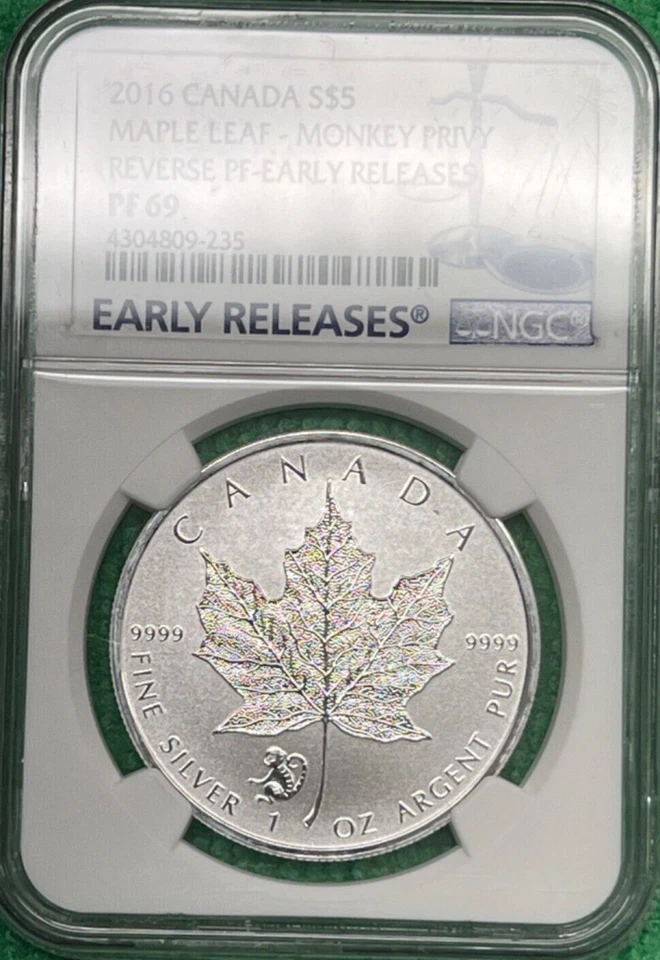 2016 Canada $5 Maple Leaf Monkey Privy Reverse Proof Early Release NGC PF 69 - Image 3 of 4