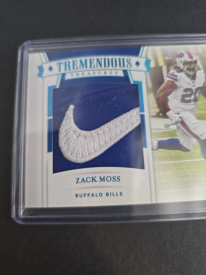 2020 National Treasures Zack Moss Tremendous Logo NIKE Swoosh Patch RC BILLS-690 - Image 3 of 3