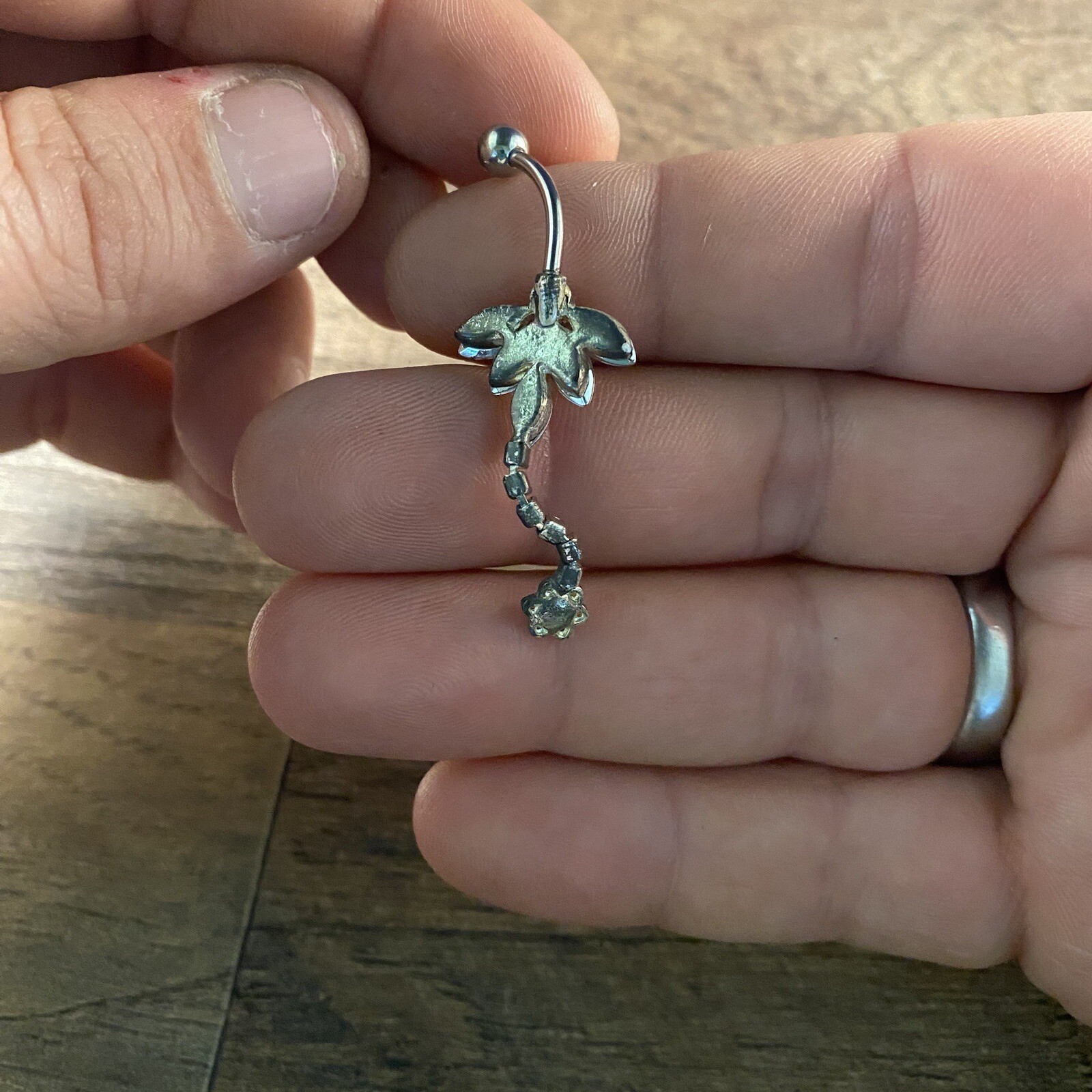 Belly Button Ring Screw Post Dangling - image 2