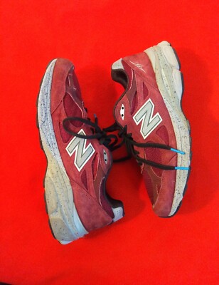 New Balance 990 Running Shoes Sneakers Mens Size Burgundy Made USA  M990BU3