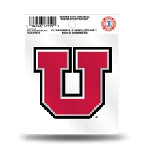 University of Utah Utes "U" Logo Static Cling Sticker NEW!! Window or Car!