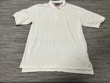 VINTAGE 90s Tommy Hilfiger Polo Shirt Adult Extra Large White Button Crest Mens