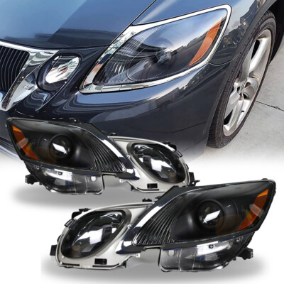 For Lexus GS300 GS350 GS450h GS460 2006-2011 Xenon HID/AFS Headlights Black