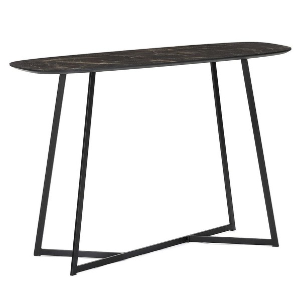 Design Konsolentisch Turin 120Cm Dunkel Marmor-Optik Konsole Metallgestell-image
