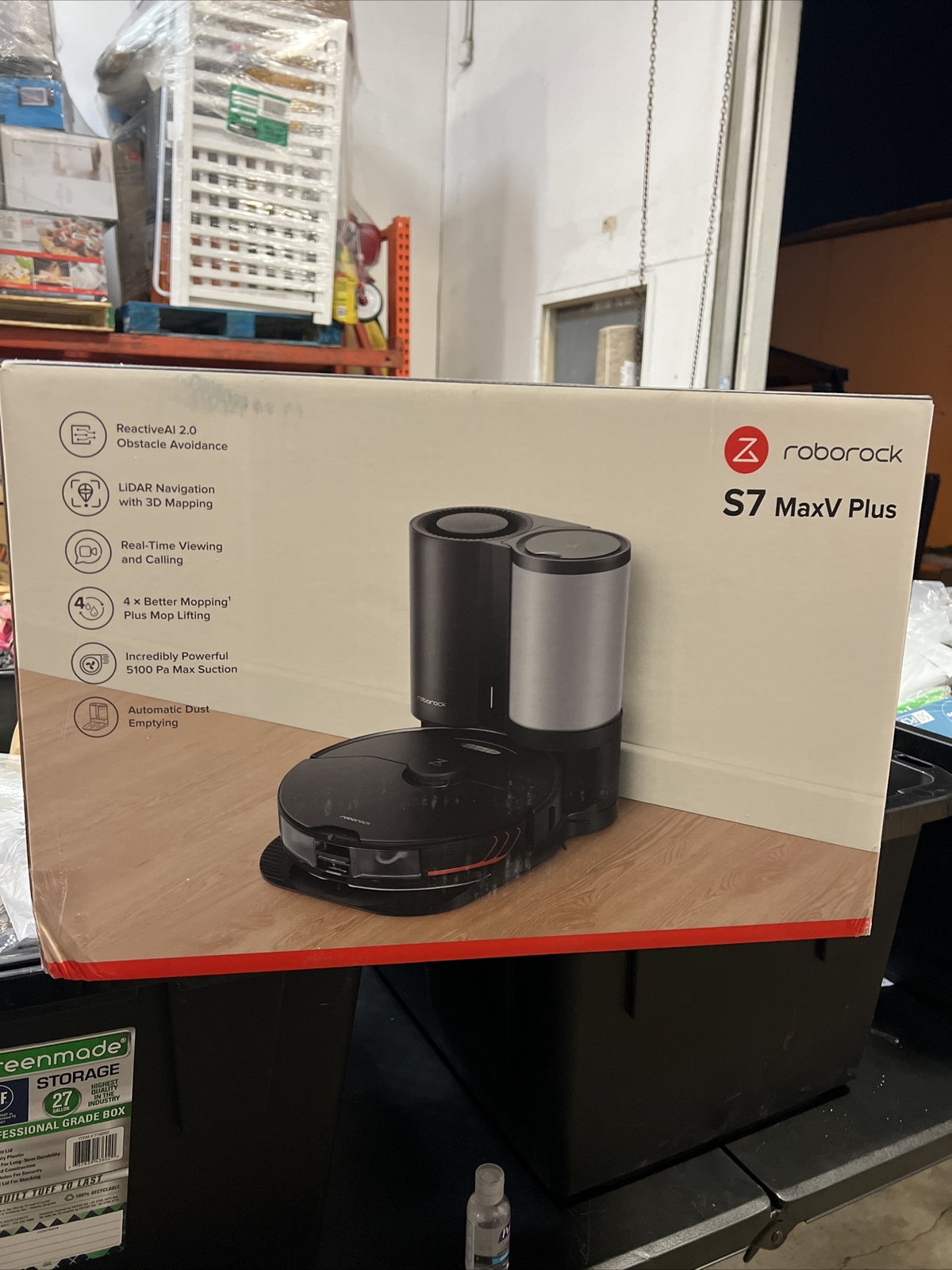 Roborock S7 MaxV Plus Robotic Vacuum - Black (86413939) for sale