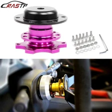 6 Hole Steering Wheel Quick Release Purple Car Snap Off Hub Adapter Boss Kit