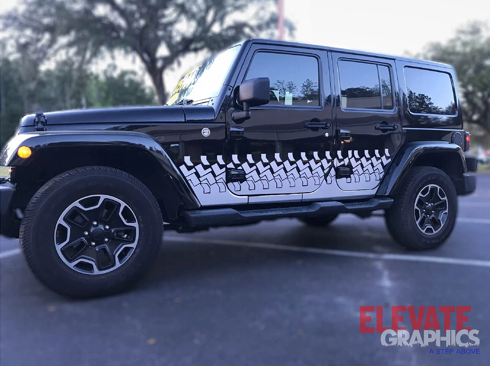 Calcomanías adhesivas gráficas de vinilo rayas laterales para Jeep Wrangler 2007-2026 Foto 4 de 4