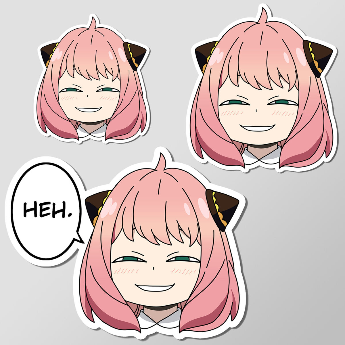 Handmade Anime Manga Videogame Cartoon Silly Anya Heh Face Scan Sticker Heh  Meme