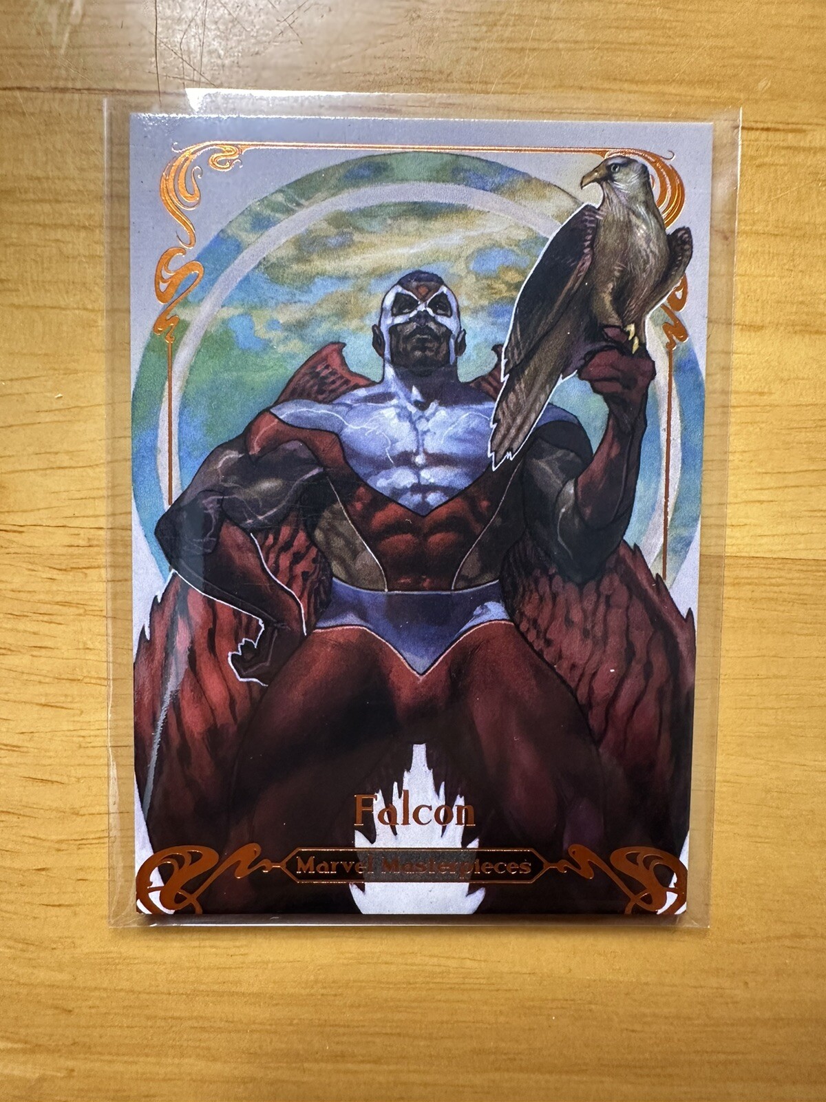 2018 18 UD Upper Deck Marvel Masterpieces Legendary Orange Falcon /99