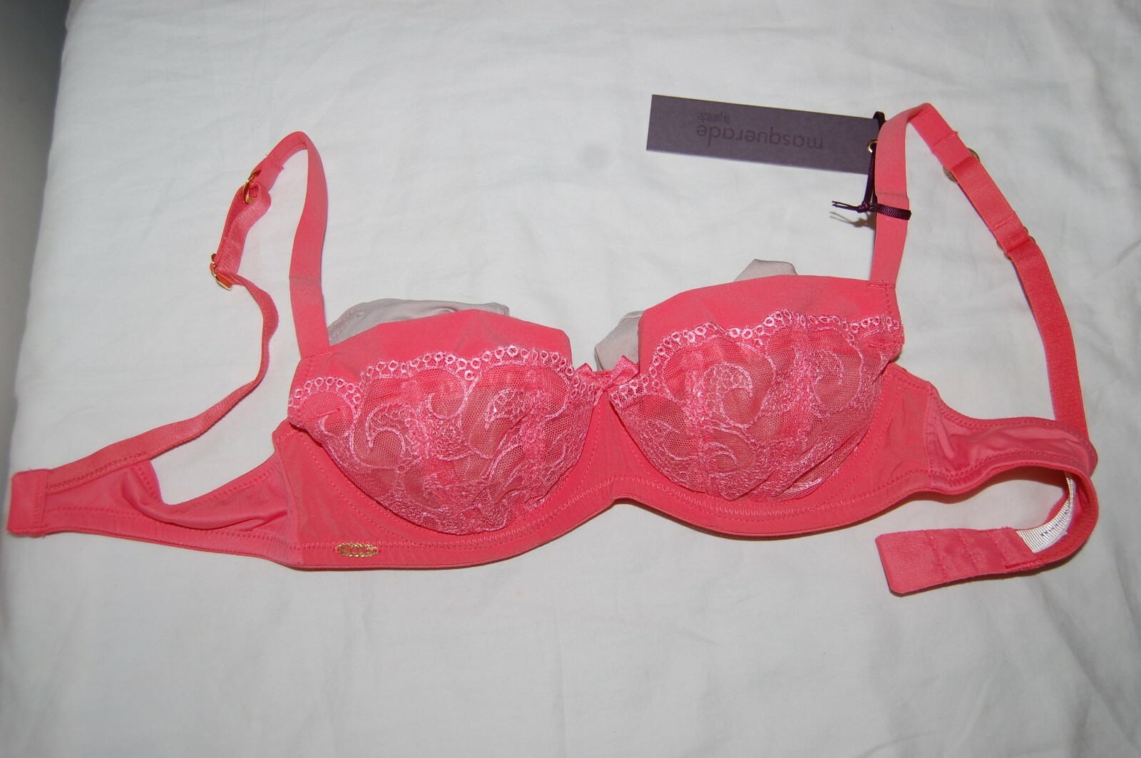 Masquerade by Panache Orla Balconnet Bra Coral Underwired Non Padded UK 30D BNWT