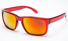 Sunglasses See Through Red Frame Transparents Flash Mirror Lens UV 100