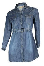 Clove Jeans Womens Denim Long Sleeve Urban Safari Shirt Dresses Plus Size 12-26
