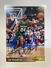 1992-93 Upper Deck Jay Humphries Autographed Card #81 Milwaukee Bucks A-387