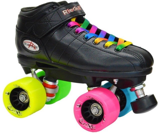 NEW Riedell R3 Rainbow Evolve Quad Roller Derby Speed Skates! eBay
