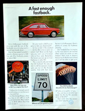 Volkswagen Fastback Original 1968 Vintage Print Ad Wall Art