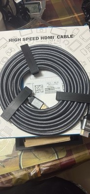 Highwings Braided High Speed HDMI Cable 13 ft Gray HDMI Standard Male to Male