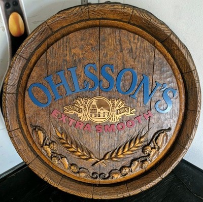 OHLSSONS EXTRA SMOOTH BARREL TOP RETRO MAN CAVE, PUB, RUSTIC REPRODUCTION UK    