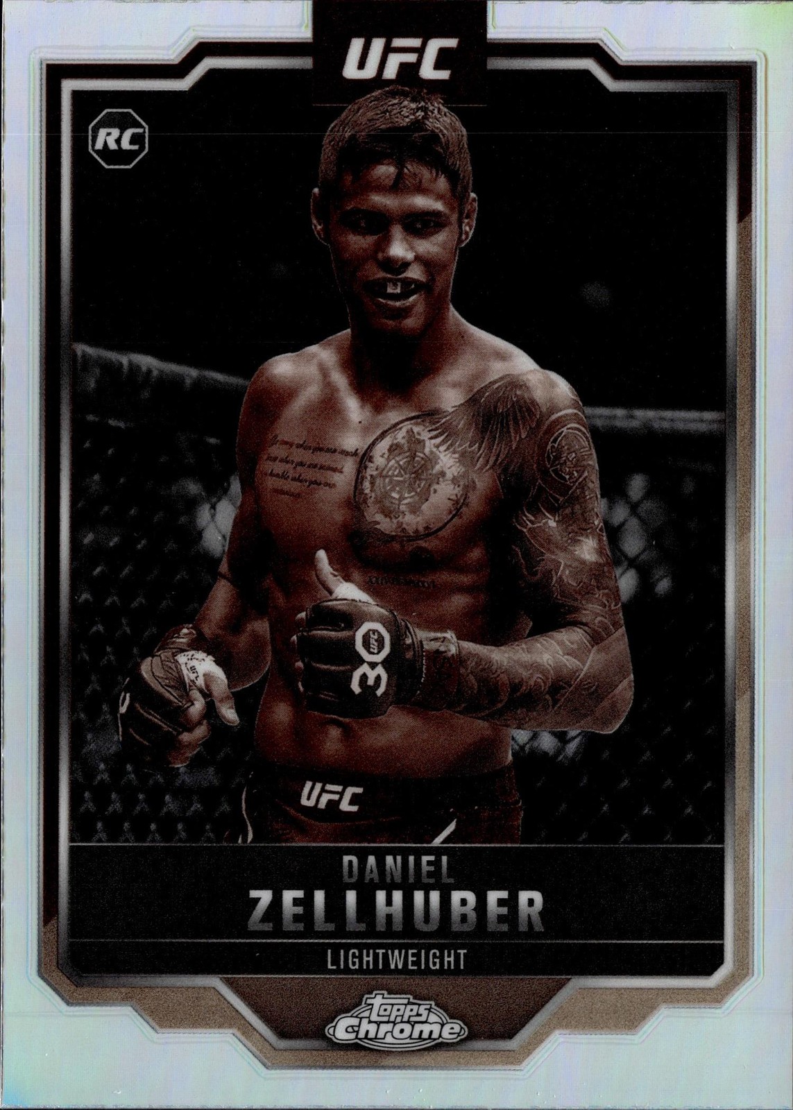 2025 Topps Chrome UFC Sepia Refractor Daniel Zellhuber Rookie Card #189