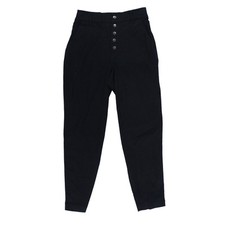 Bar III Women's Pants Snap Front Elastic Waistband Comfort Casual Black 4 New