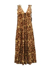 Faithfull The Brand Opatija Plunging Midi Dress In Print Rayon Women Mu Size 4