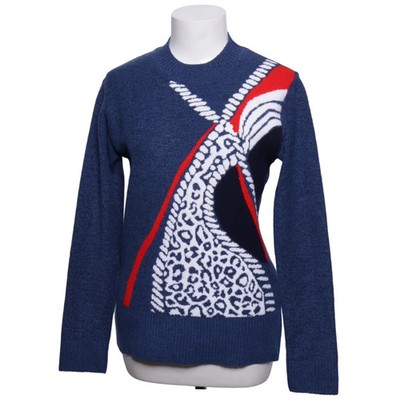 Mai-ly, Strickpullover, Größe: S, Blau/Rot/Weiß/Mehrfarbig, Print #Epm