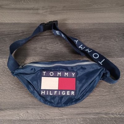 Vintage 1990s Tommy Hilfiger Belt Bag & Fanny Pack Spell Out Large Logo