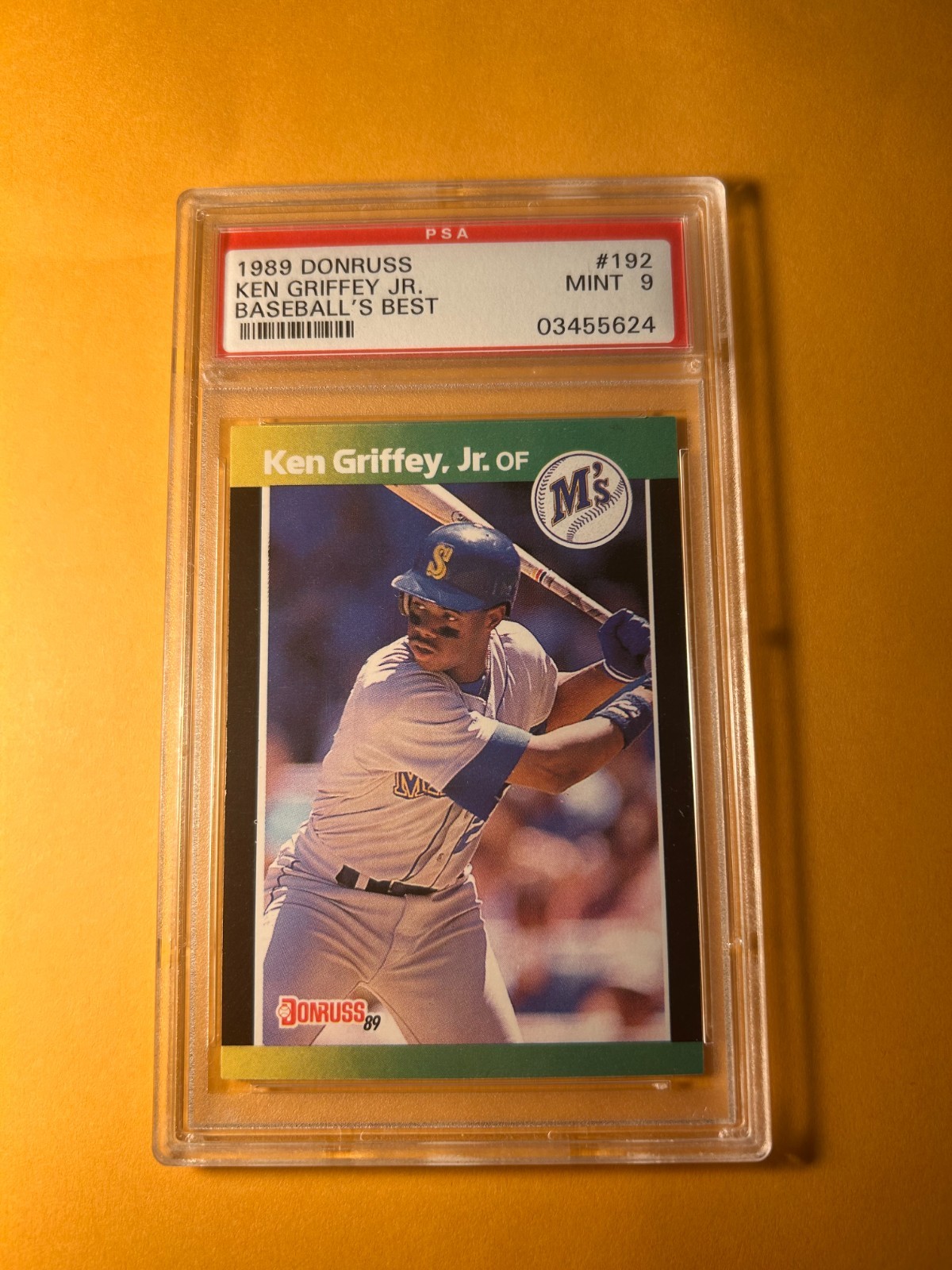 PSA 9 MINT 1989 DONRUSS BASEBALLS BEST #192 KEN GRIFFEY JR ROOKIE RC CARD
